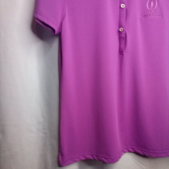 The Open 147th Carnoustie Polo Shirt S Women Short Sleeve Golf Active Purple - Picture 10 of 15